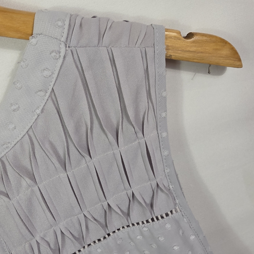 Brixon Ivy Soft Gray Dot V-Neck Sleeveless Blouse Size L - Picture 13 of 15